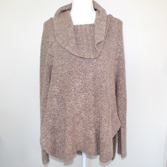⛄️Faded Glory Tan Colored Cowl Neck Long Sleeve Poncho Style Top - Size XL - Picture 1 of 7
